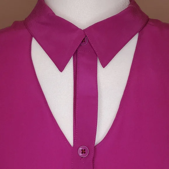 🎉HP🎉 Anthropologie Maeve 💘NWT💘 Medium Magenta 100% Silk Top!💘💜💘💜💘💜 - Picture 2 of 12